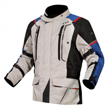 LS2 NARVIK TEXTILE JACKET GREY BLACK RED BLUE